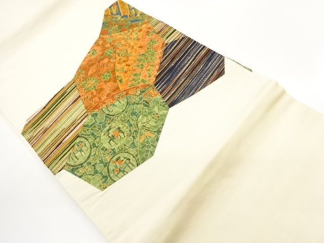 JAPANESE NAGOYA OBI / WOVEN FLOWER ARABESQUE